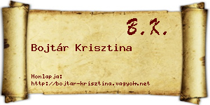 Bojtár Krisztina névjegykártya